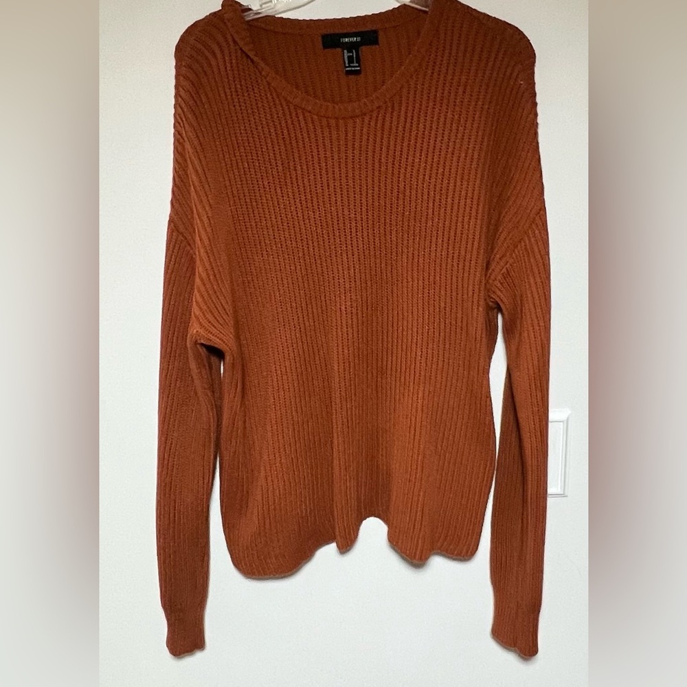 Orange Oversized Forever 21 Knit Sweater
